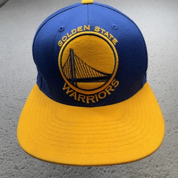 Mitchell & Ness Other - Golden State Warriors Hat Cap Snap Back Blue Yellow NBA Basketball Mitchell Ness